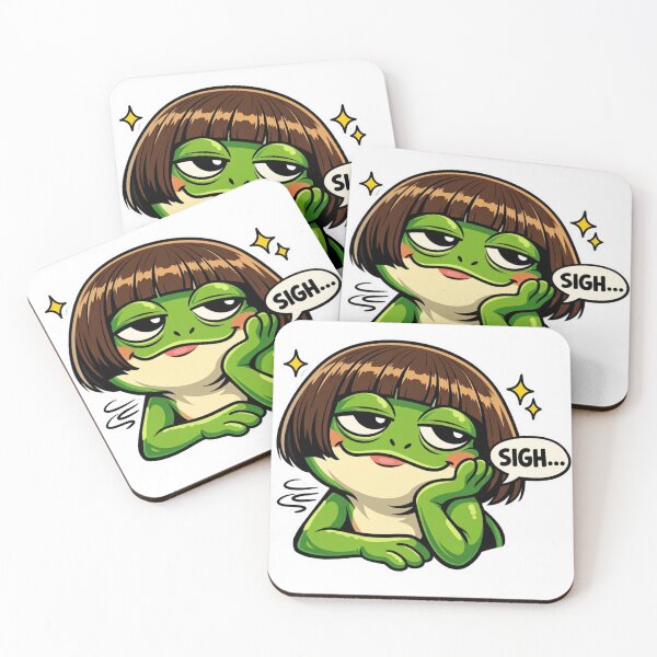 Artikelvorschau, Sarkastischer Frosch mit Bobfrisur Meme-Aufkleber entworfen und verkauft von MerchlyMike.