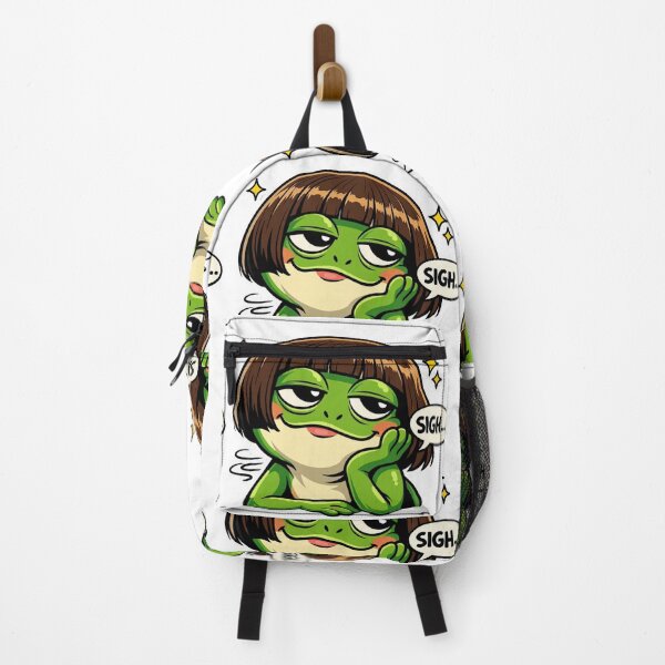Item preview, Sarcastic Frog with Bob Haircut Meme Sticker designed and sold by MerchlyMike.
