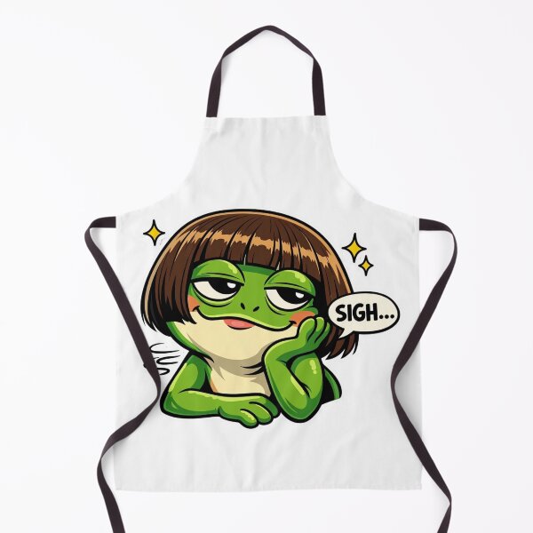 Item preview, Sarcastic Frog with Bob Haircut Meme Sticker designed and sold by MerchlyMike.