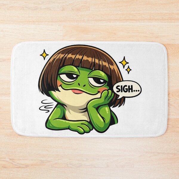 Item preview, Sarcastic Frog with Bob Haircut Meme Sticker designed and sold by MerchlyMike.