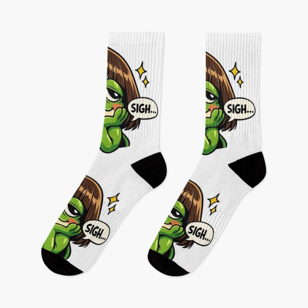 Item preview, Sarcastic Frog with Bob Haircut Meme Sticker designed and sold by MerchlyMike.