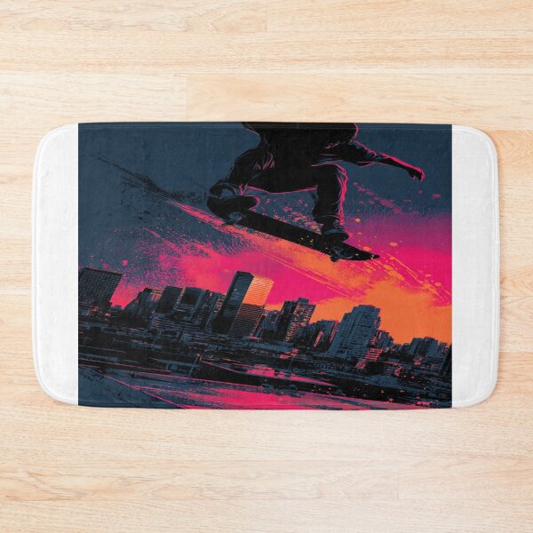 Item preview, Sunset Skate King | Rooftop Kickflip Silhouette | Urban Sports Poster Art designed and sold by RAMHEARTS.