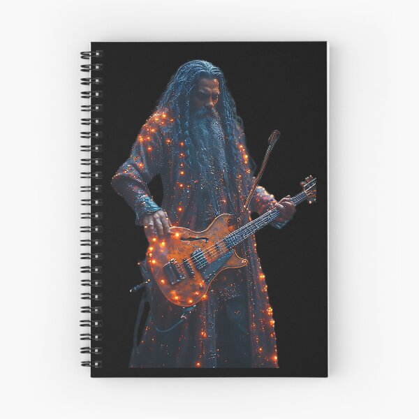 Item preview, Epic Fantasy Wizard Electric Guitarist Glowing Ember designed and sold by UrbanPrts.