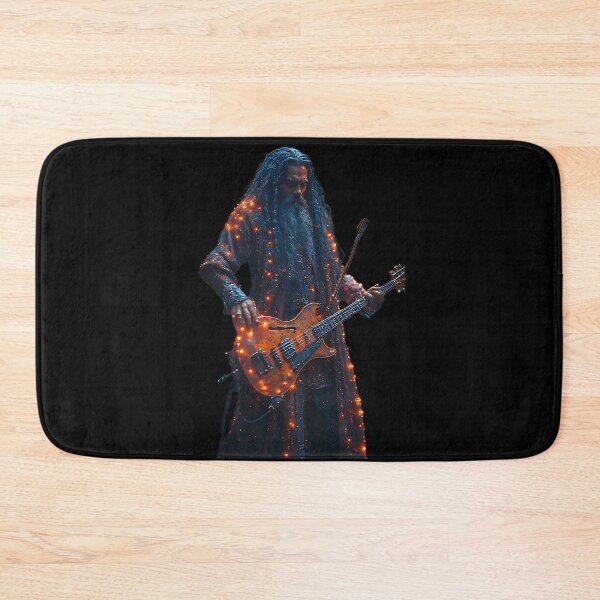 Item preview, Epic Fantasy Wizard Electric Guitarist Glowing Ember designed and sold by UrbanPrts.