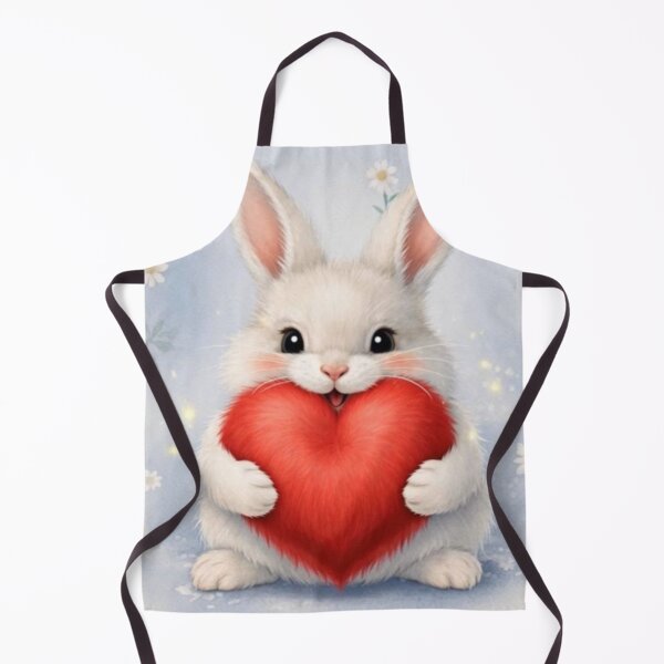Item preview, Fluffy Bunny Hugging Red Heart - Adorable Whimsical Love Rabbit Art designed and sold by lovelistivkaa.