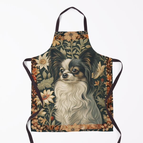 Item preview, Tricolor Papillon Dog Vintage Floral Art designed and sold by AntiqueImages.