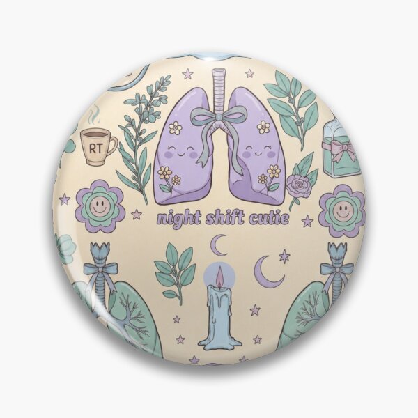 Item preview, Cute Respiratory Therapist Night Shift Pattern | Kawaii RT Squad Lungs & Stethoscope Pastel Design designed and sold by ClinicalHubs.
