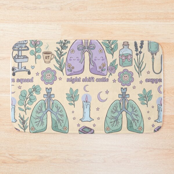 Item preview, Cute Respiratory Therapist Night Shift Pattern | Kawaii RT Squad Lungs & Stethoscope Pastel Design designed and sold by ClinicalHubs.