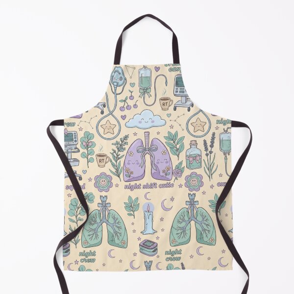 Item preview, Cute Respiratory Therapist Night Shift Pattern | Kawaii RT Squad Lungs & Stethoscope Pastel Design designed and sold by ClinicalHubs.