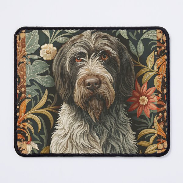 Item preview, Korthals Griffon Vintage Floral Dog Art designed and sold by AntiqueImages.