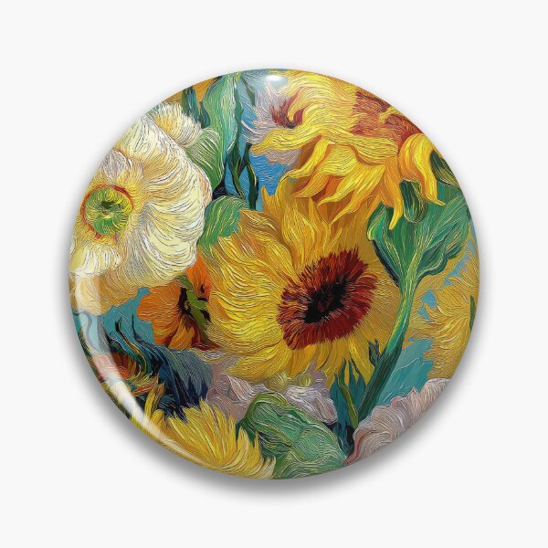Item preview, Van Gogh Style Sunflowers & White Flowers Impressionist Floral Art Print designed and sold by Artistic Gift Print.