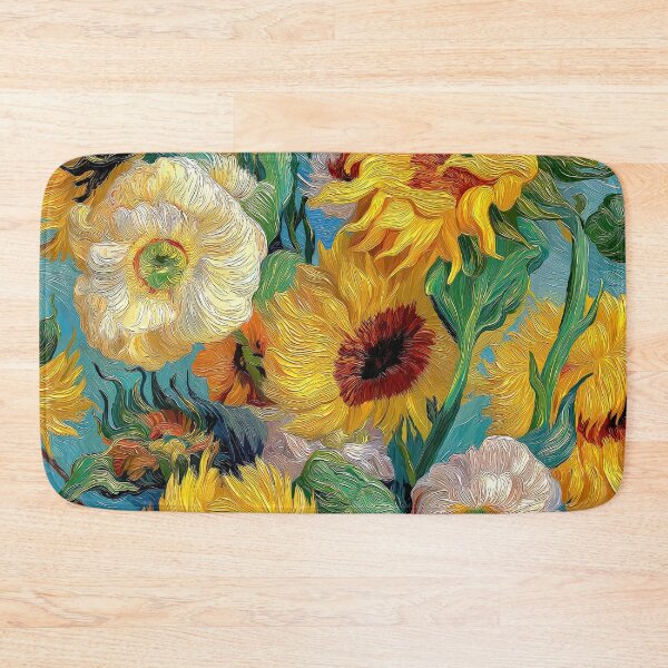 Item preview, Van Gogh Style Sunflowers & White Flowers Impressionist Floral Art Print designed and sold by Artistic Gift Print.