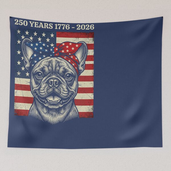 Item preview, French Bulldog American Flag 250 Years 1776-2026 designed and sold by d247.