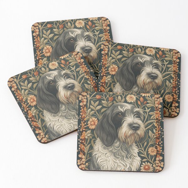 Item preview, Wirehaired Pointing Griffon in Victorian Garden designed and sold by AntiqueImages.