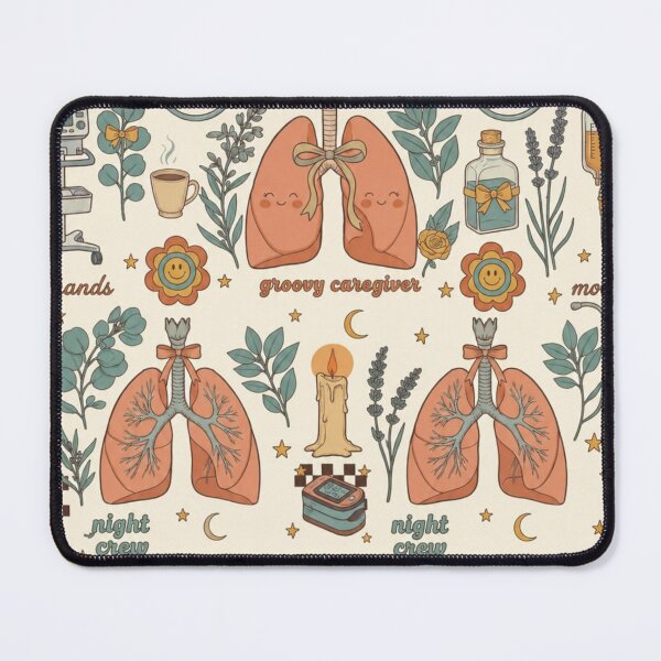 Item preview, Groovy RT Vibes Night Crew Pattern Shirt | Cute Respiratory Therapist Aesthetic Retro Lungs Design designed and sold by ClinicalHubs.