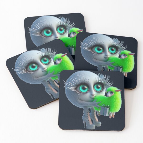 Item preview, Stardust Eyes & Neon Green Christmas Sheep designed and sold by LujziWorld.