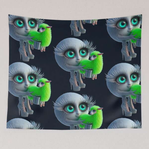 Item preview, Stardust Eyes & Neon Green Christmas Sheep designed and sold by LujziWorld.