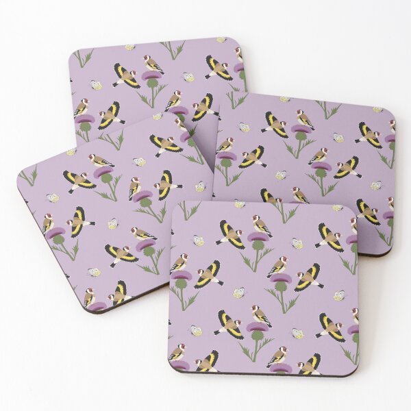 Item preview, European Goldfinch and Thistle - Light Purple designed and sold by meldurand.