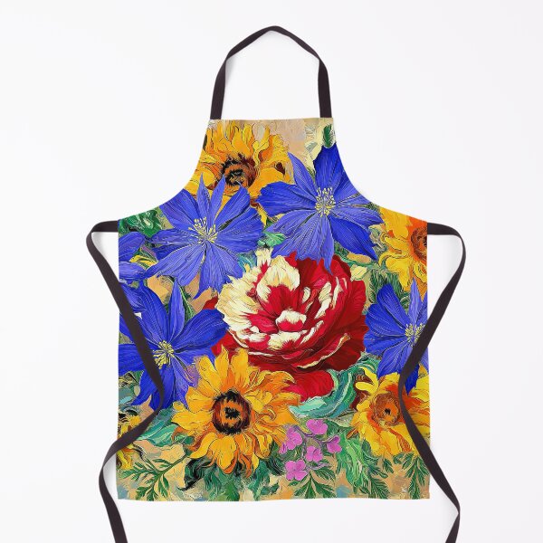Item preview, Vibrant Wildflower Bouquet Oil Painting Blue Sunflower Floral Art Print designed and sold by Artistic Gift Print.