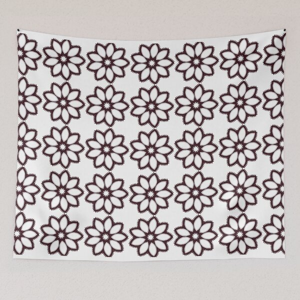 Item preview, Repeating maroon flower outlines on a deep backdrop designed and sold by AirCrayons27.