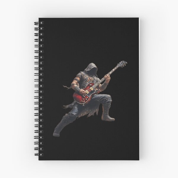 Item preview, Dark Fantasy Hooded Guitarist Playing Red Electric Guitar Rock designed and sold by UrbanPrts.