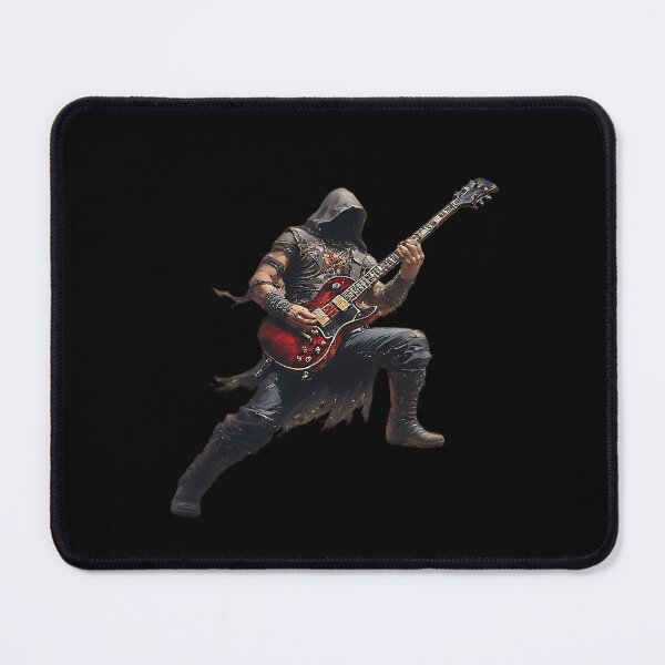 Item preview, Dark Fantasy Hooded Guitarist Playing Red Electric Guitar Rock designed and sold by UrbanPrts.