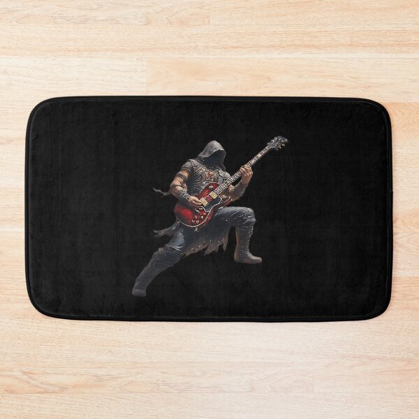 Item preview, Dark Fantasy Hooded Guitarist Playing Red Electric Guitar Rock designed and sold by UrbanPrts.