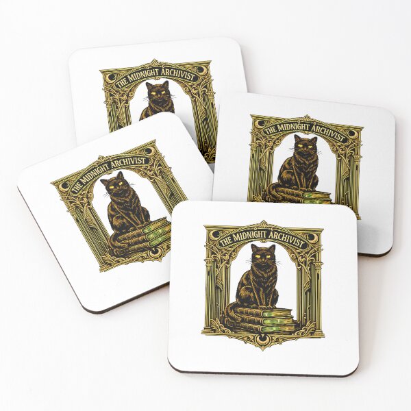 Item preview, The Midnight Archivist Black Cat with Books designed and sold by chattsuede.