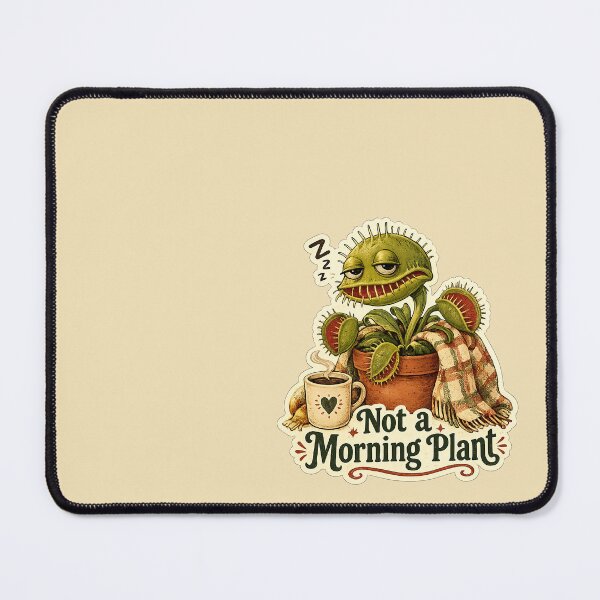 Item preview, Sleepy Venus Flytrap vintage Sticker – Not a Morning Plant Funny Plant Lover Coffee Sticker designed and sold by YuliaHulia.
