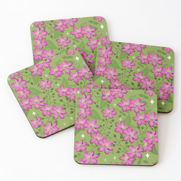 Item preview, Pink clematis designed and sold by MistyLakeArt.