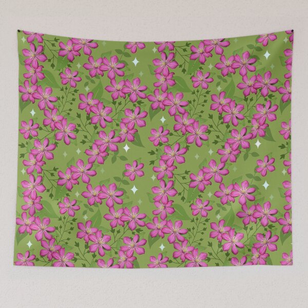 Item preview, Pink clematis designed and sold by MistyLakeArt.