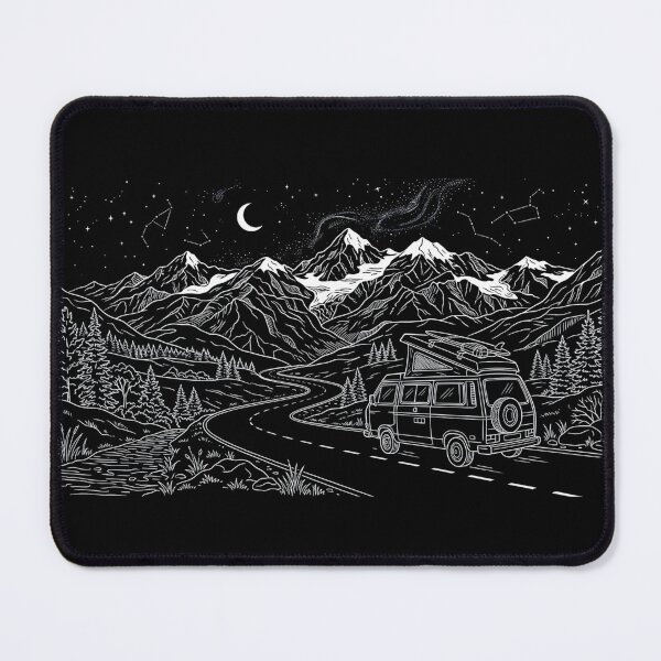Item preview, Camper Van Mountain Journey Line Art designed and sold by Pedrojezu.