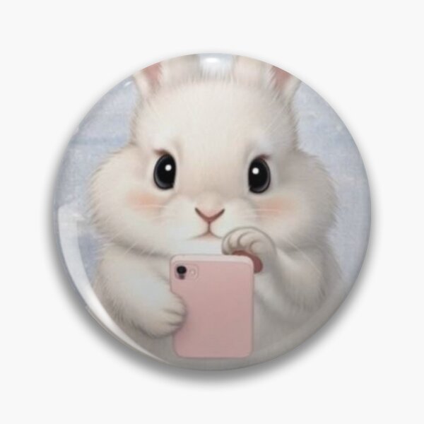 Item preview, Cute Bunny Sending I Love You Message - Whimsical Rabbit with Smartphone Art designed and sold by lovelistivkaa.