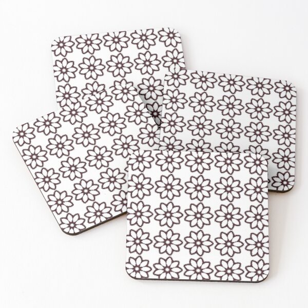 Item preview, Repeating maroon flower outlines on a deep backdrop designed and sold by AirCrayons27.