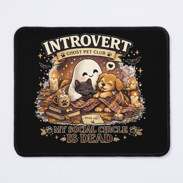 Item preview, My Social Circle Is Dead Introvert Ghost Pet Club Design designed and sold by MotylekAnia.