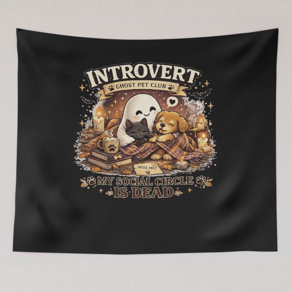 Item preview, My Social Circle Is Dead Introvert Ghost Pet Club Design designed and sold by MotylekAnia.