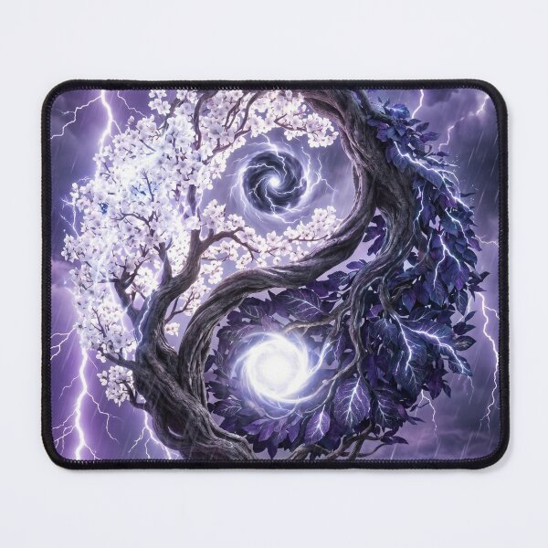 Item preview, Yin Yang Tree Storm Lightning Cliff designed and sold by kmiArtistIA.