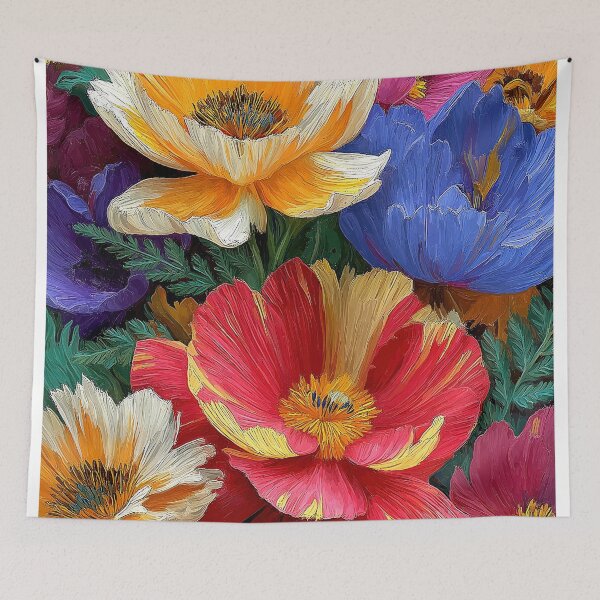Item preview, Bold Colorful Poppies Anemones Oil Painting Floral Art Print Wall Decor designed and sold by Artistic Gift Print.