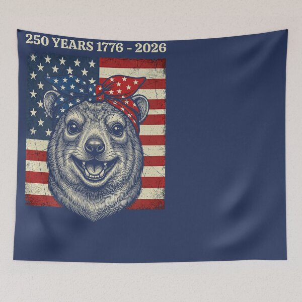 Item preview, 250 Years 1776-2026 American Flag Rock Hyrax Patriot designed and sold by d247.