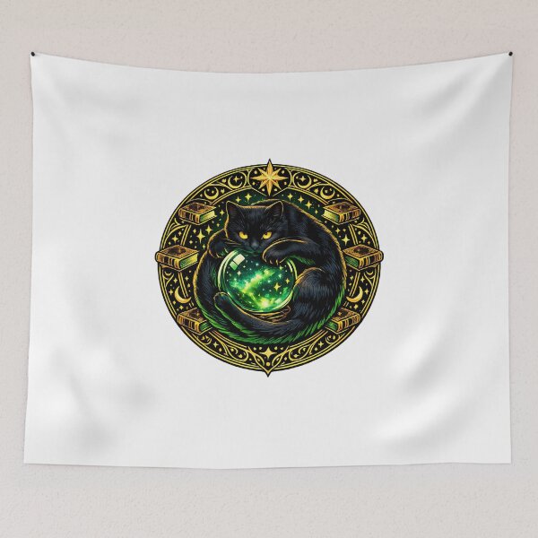 Item preview, Mystical Black Cat Familiar | Witchy Cat Lover Aesthetic designed and sold by chattsuede.