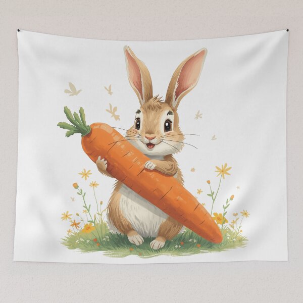 Item preview, Whimsical Bunny and the Giant Carrot designed and sold by KrisGraphic45.