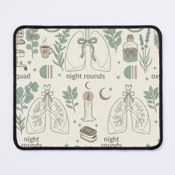 Item preview, Cute Respiratory Therapist Night Shift Pattern Shirt | Cozy RT Life Aesthetic Medical Collage Design designed and sold by ClinicalHubs.