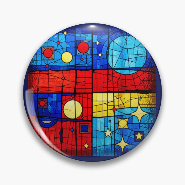 Item preview, midnight geometry 2 stained glass colorful geometric abstract design designed and sold by SmashingDeals.