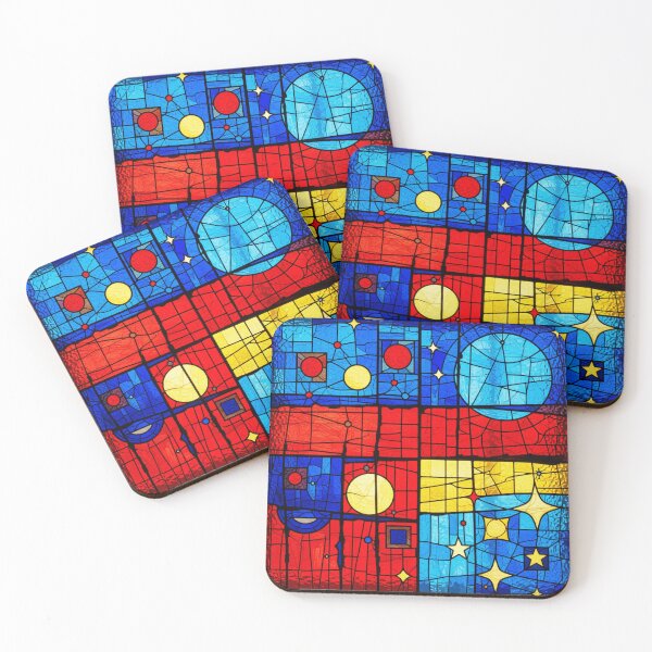 Item preview, midnight geometry 2 stained glass colorful geometric abstract design designed and sold by SmashingDeals.
