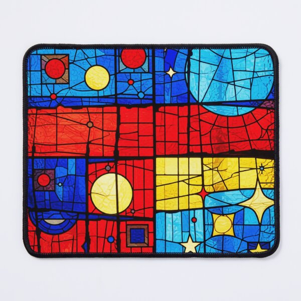 Item preview, midnight geometry 2 stained glass colorful geometric abstract design designed and sold by SmashingDeals.