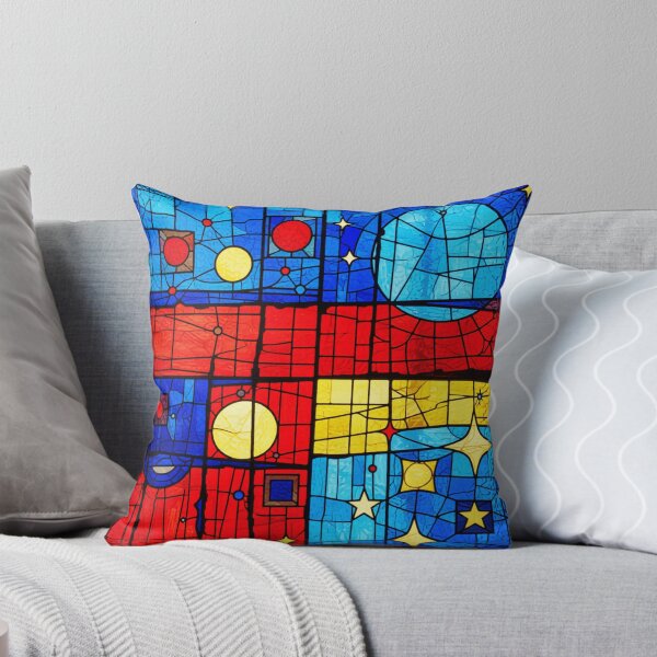 Item preview, midnight geometry 2 stained glass colorful geometric abstract design designed and sold by SmashingDeals.