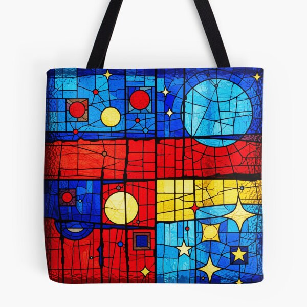 Item preview, midnight geometry 2 stained glass colorful geometric abstract design designed and sold by SmashingDeals.