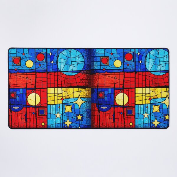 Item preview, midnight geometry 2 stained glass colorful geometric abstract design designed and sold by SmashingDeals.