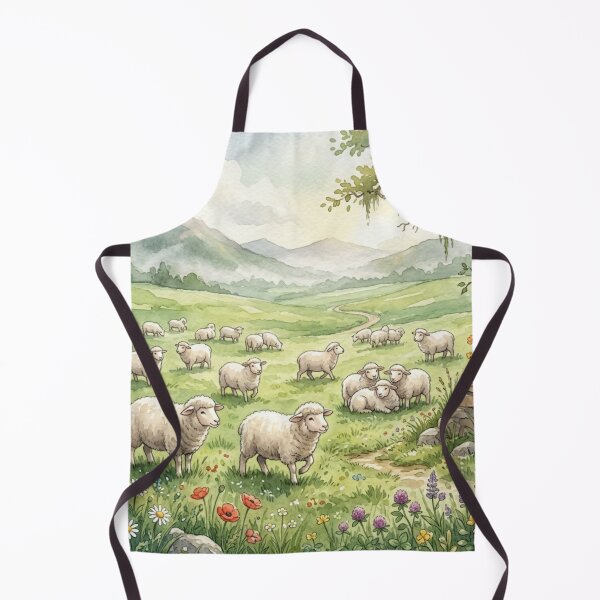 Item preview, Gentle Sheep Grazing in Spring Meadow designed and sold by 0606PM.