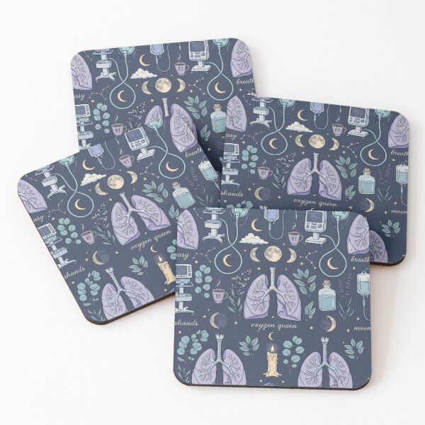 Item preview, Moonlit RT Night Shift Pattern – Cute Respiratory Therapist Aesthetic Seamless Design designed and sold by ClinicalHubs.